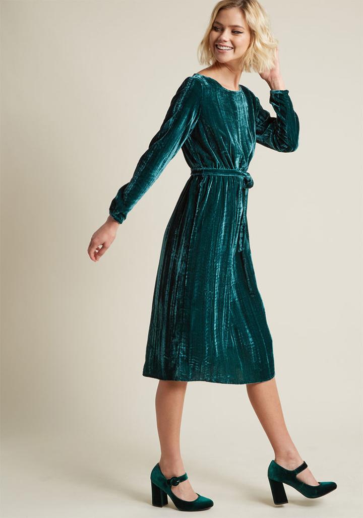 Bbdakota Without Further Salut Velvet Long Sleeve Dress In S