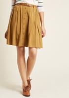Modcloth Bookstore's Best A-line Skirt In Butterscotch In 2x