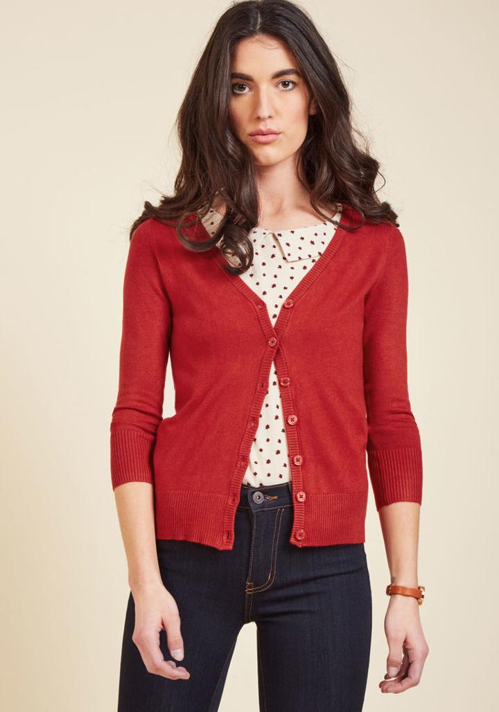  Charter School Cardigan In Red In Xxs