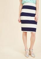  The Type For Stripes Pencil Skirt In Navy In L