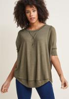 Modcloth Best Of Basics Knit Top In Olive In S