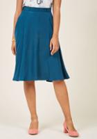 Modcloth Midi A-line Circle Skirt With Pockets In Lake In 3x