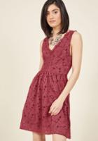 Modcloth Best Supporting Style Lace Dress In Cranberry In 1x