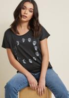 Modcloth Feline Phases Graphic Tee In Xl