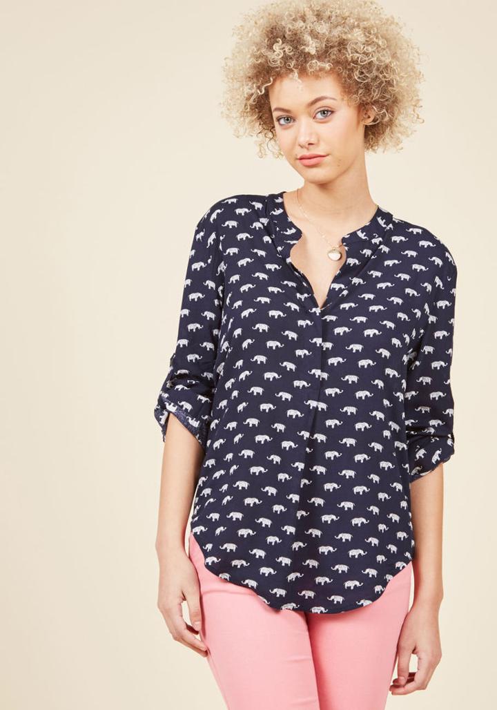 Modcloth Safari As I Can See Top In Elephant