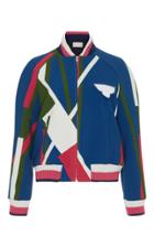 Parden's Blue Abstract Lavi Bomber Jacket