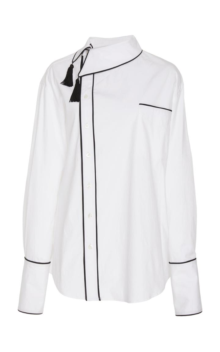 Monse Side Collar Tassels Cotton-blend Shirt