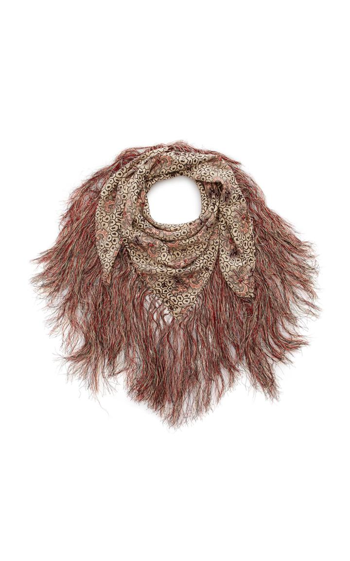 Isabel Marant Heloise Fringed Printed Crepe De Chine Scarf