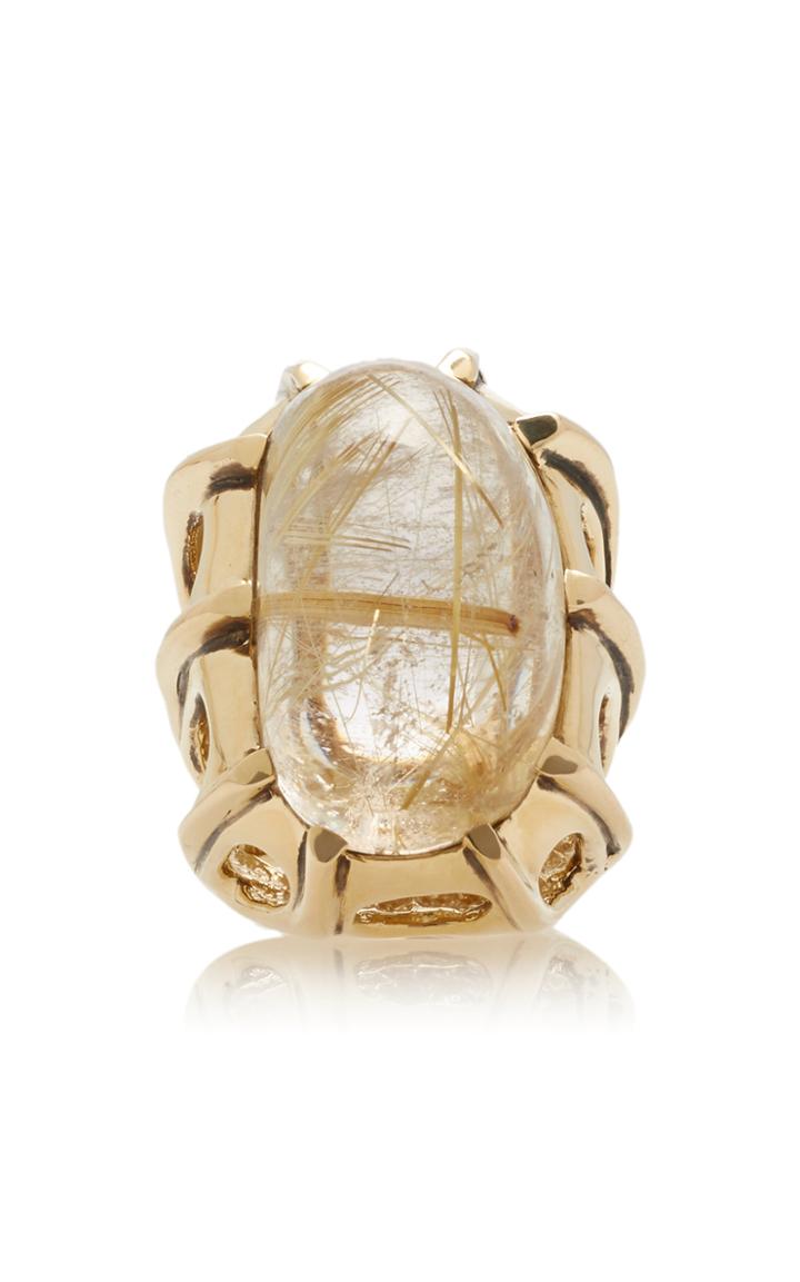 Moda Operandi Lisa Eisner Rutilated Quartz Skyscraper Ring Size: 5.5