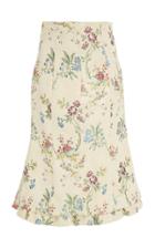 Brock Collection Floral Cotton Silk Midi Skirt