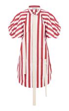 Lee Mathews Simone Striped Puff Sleeve Cotton Shirt