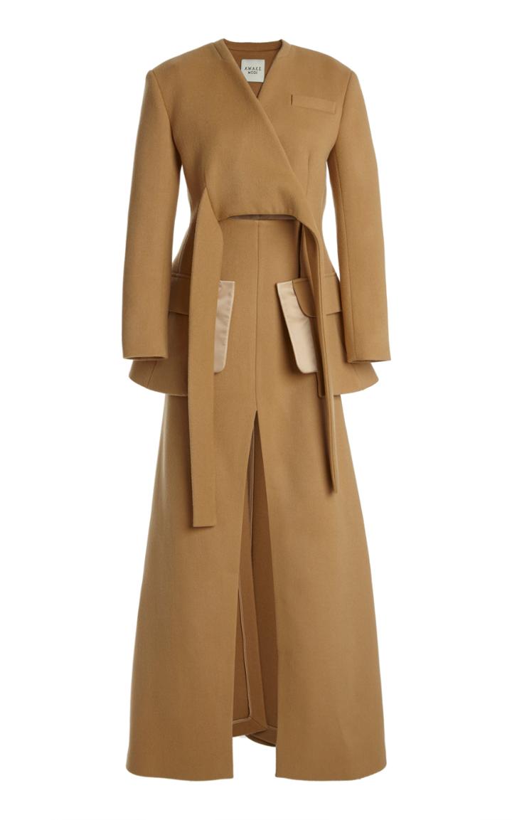 Moda Operandi A.w.a.k.e. Mode Collarless Wool-blend Coat