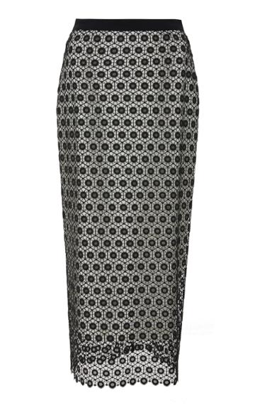 Mi Jong Lee Lace Overlay Midi Skirt
