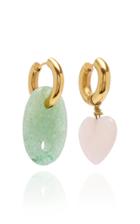 Moda Operandi Timeless Pearly Quartz & Jade Charm Earrings