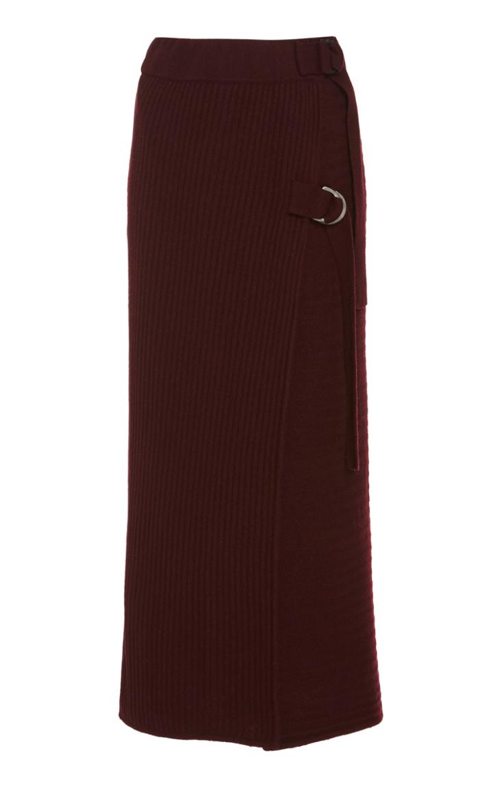 Jonathan Simkhai Strapped Wool-blend Wrap Skirt
