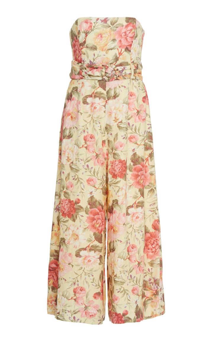 Zimmermann Honour Floral-print Linen Jumpsuit