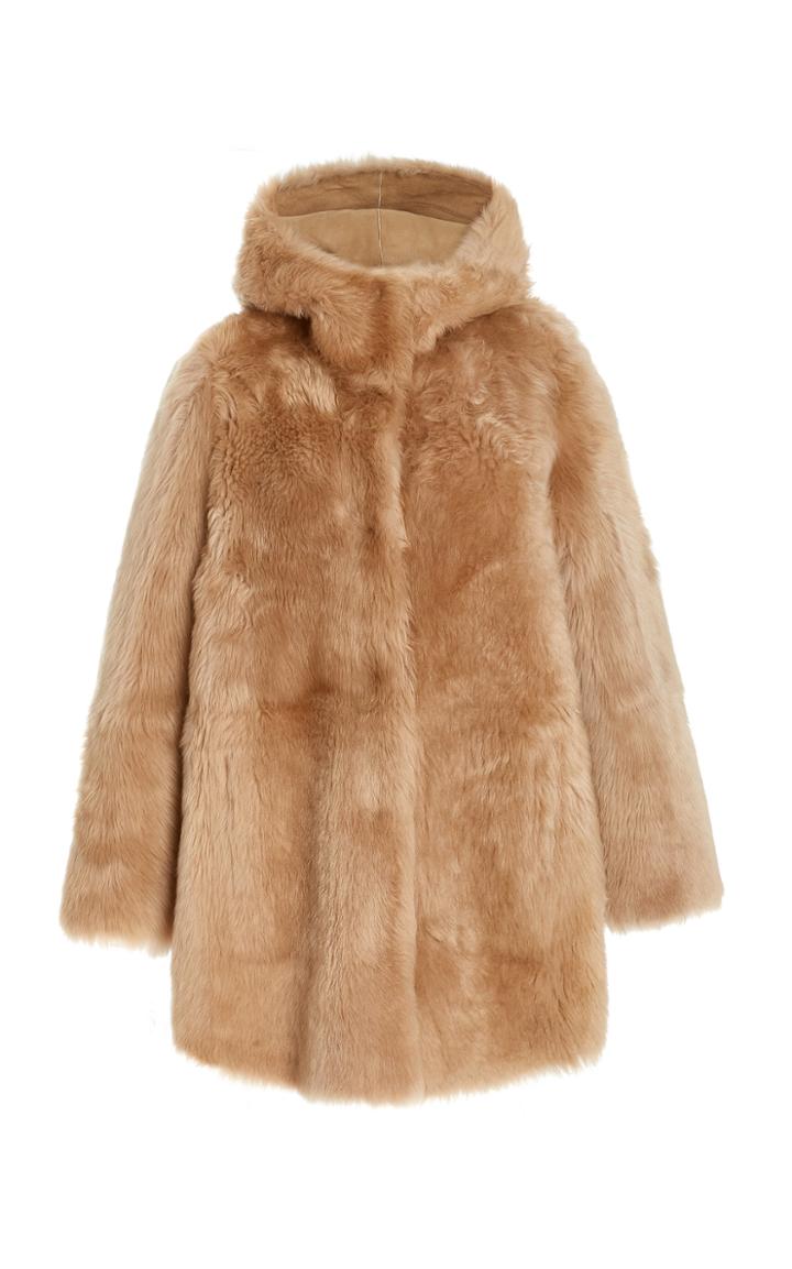 Yves Salomon Paris Hooded Lamb Fur Coat
