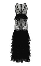 Moda Operandi Giambattista Valli Embroidered Two-tone Midi Dress Size: 40