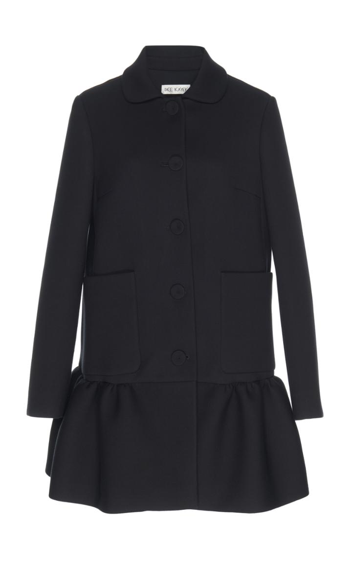 Dice Kayek Navy Peplum Coat
