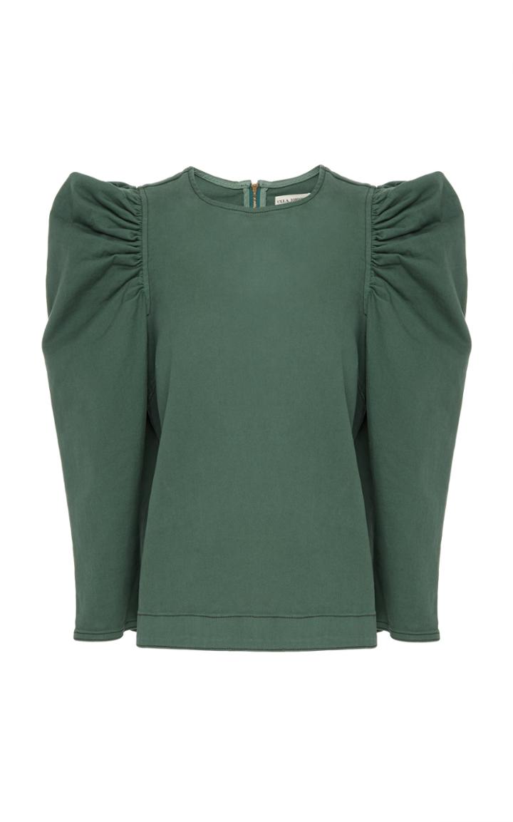 Ulla Johnson Finn Puff Sleeve Cotton Stretch Blouse