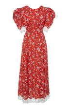 Miu Miu Lace-trimmed Floral Midi Dress