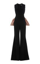 Reem Acra Deep V Crepe Jumpsuit
