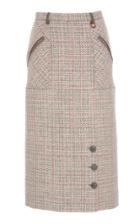 Agnona Wool Cotton Tweed Wrap Skirt