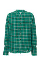 Greg Lauren Frayed Checked Cotton-flannel Shirt Size: 1
