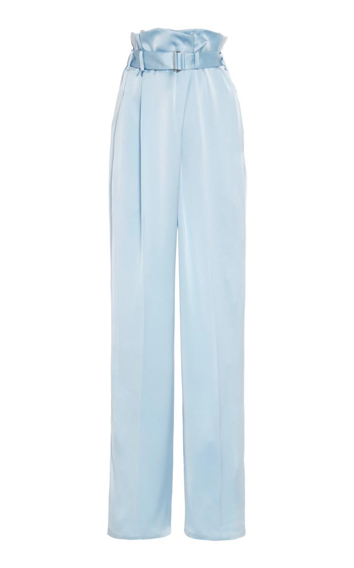 Moda Operandi David Koma Ruffled Straight-leg Satin Pants Size: 8