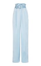 Moda Operandi David Koma Ruffled Straight-leg Satin Pants Size: 8