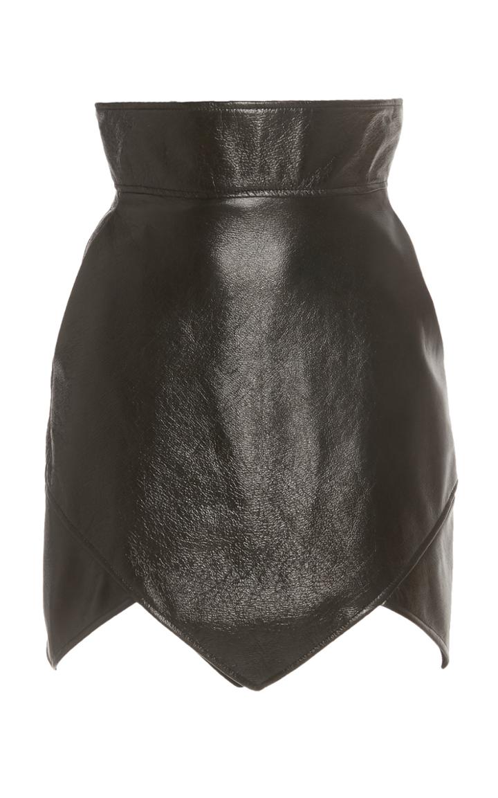 Moda Operandi David Koma Asymmetric High-waisted Leather Skirt Size: 8