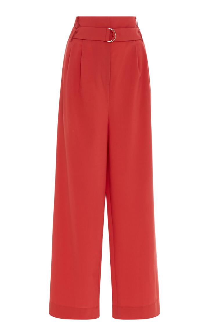 Tibi Stella Pleated Pant With Self Belt