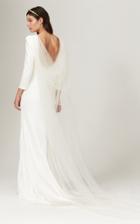 Savannah Miller Gwendolyn Crepe Gown With Fitted Bracelet Sleeves And Open Back
