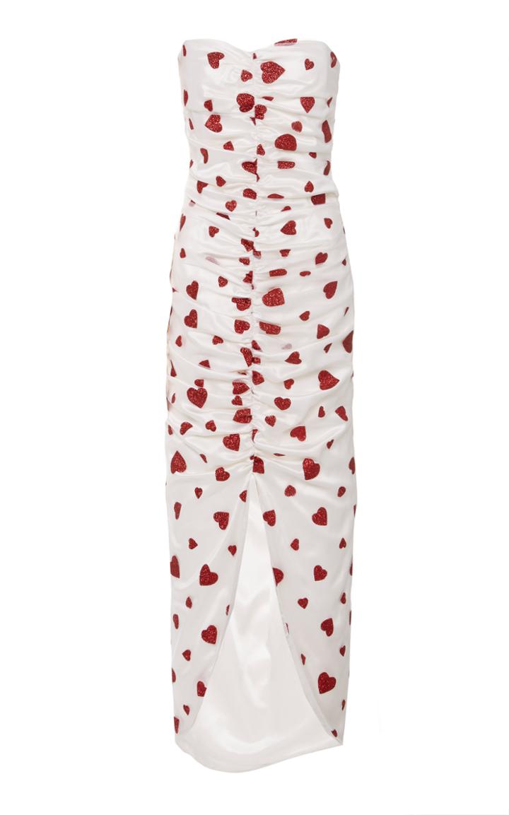 Rodarte Glittered Heart-detailed Satin-tulle Dress