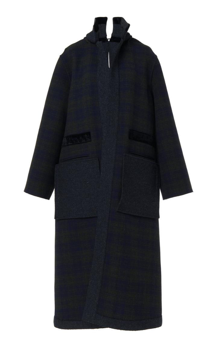 Victoria Beckham Reversible Plaid Wool-blend Coat