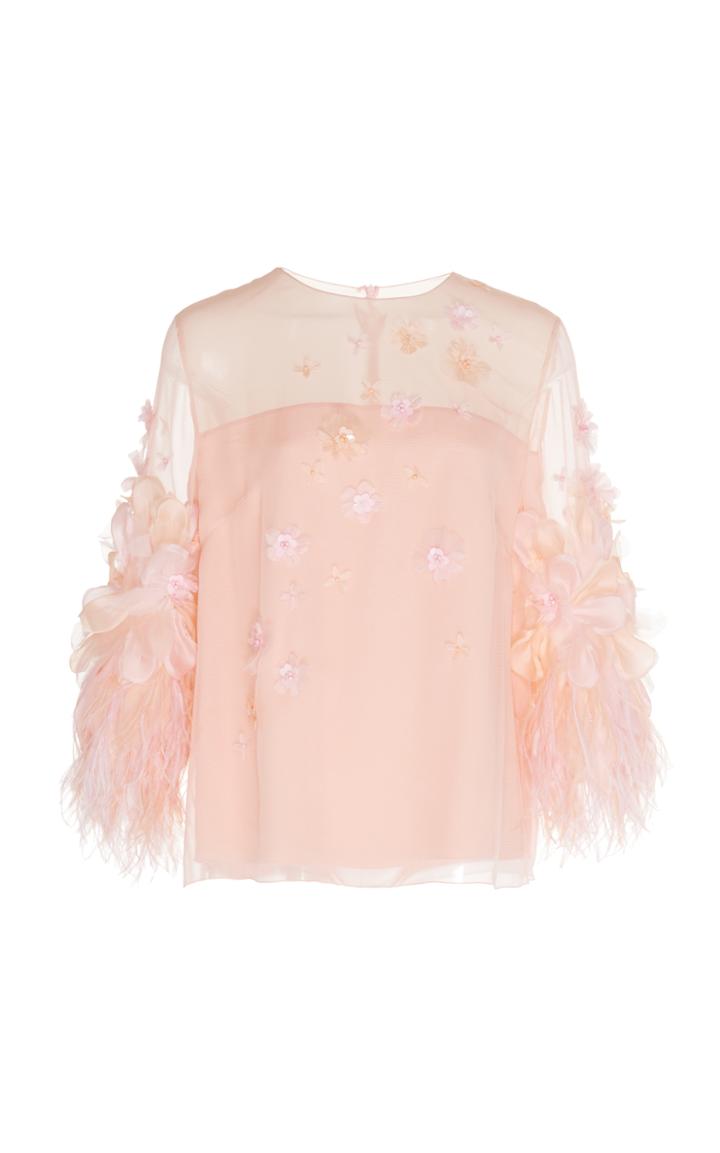 Andrew Gn Long Sleeve Flower Top