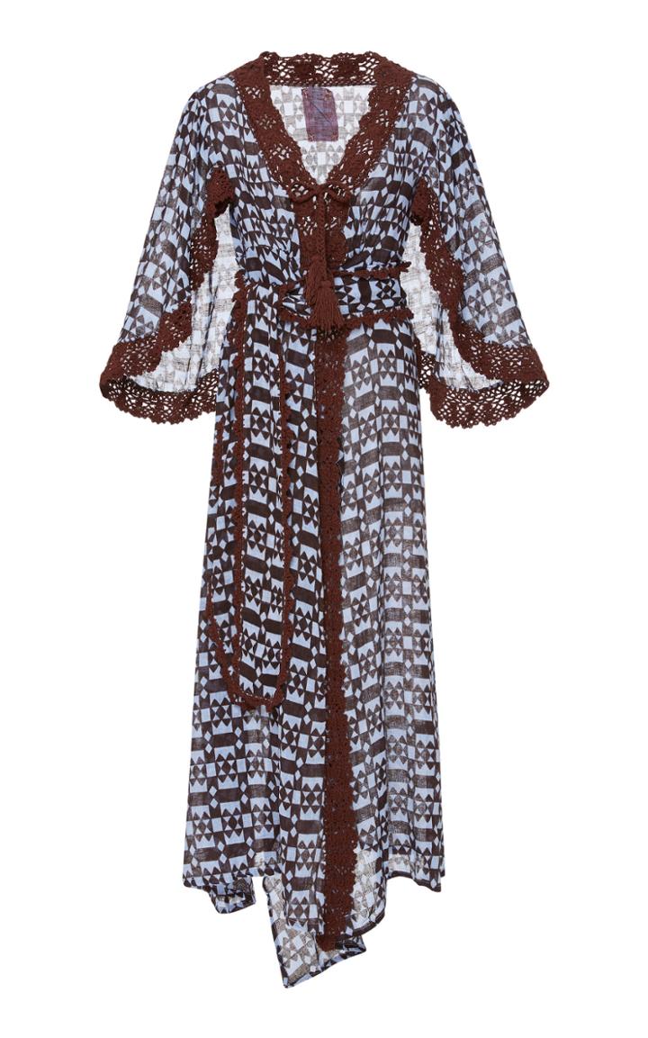 Yvonne S Linen Butterfly Wing Wrap Dress
