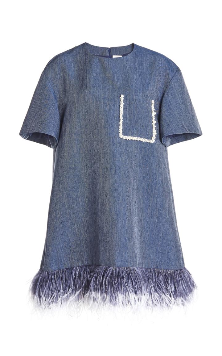 Moda Operandi Huishan Zhang Alba Embellished Chambray Dress