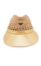 Prada Embellished Leather And Raffia Hat