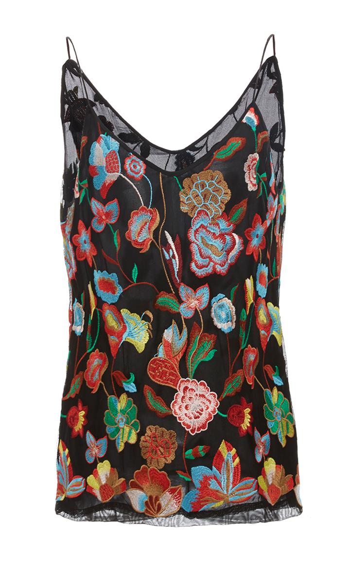 Cynthia Rowley Embroidered Tulle Camisole