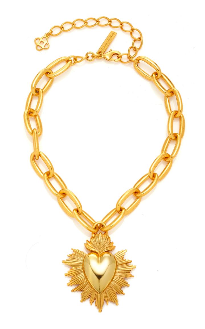 Oscar De La Renta Sacred Heart Gold-tone Necklace