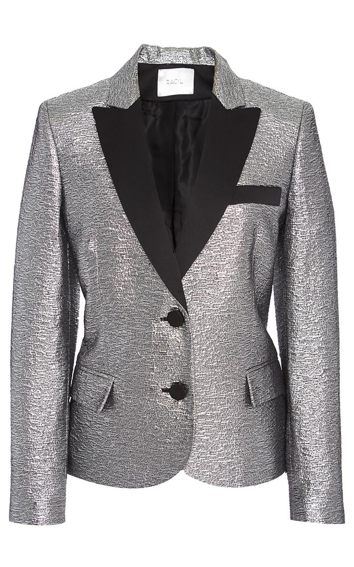 Racil Mick Fitted Tuxedo Jacket In Brocard