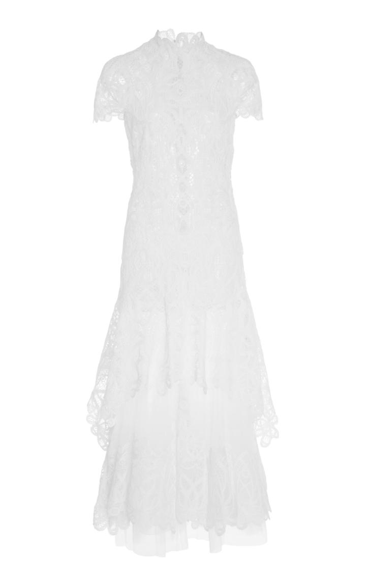 Jonathan Simkhai Tiered Lace Midi Dress