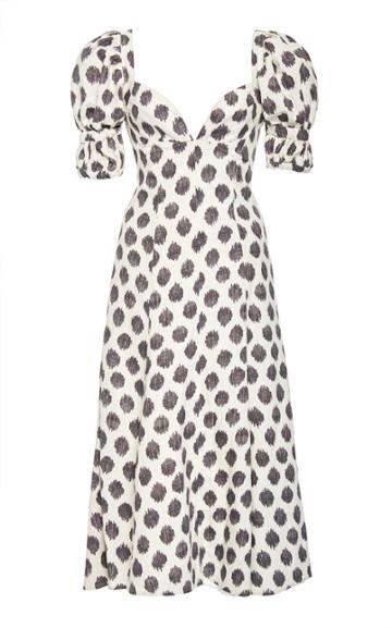 Andres Otalora San Felipe Polka-dot Linen Midi Dress