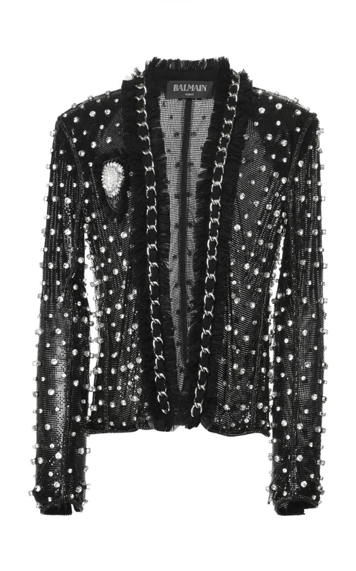 Balmain Metal Mesh Embellished Jacket