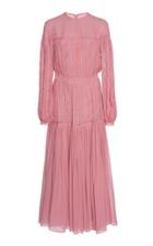 Costarellos Silk Chiffon Tea Length Dress