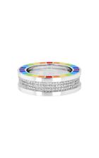 Aisha Baker Me 18k White Gold, Diamond And Enamel Ring