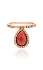 Nina Runsdorf Medium Flip 18k Rose Gold Diamond And Garnet Ring