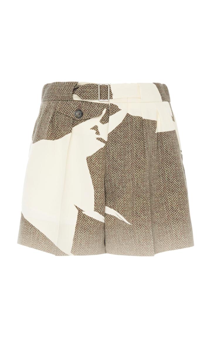 Moda Operandi Maison Margiela Printed Wool Shorts Size: 36
