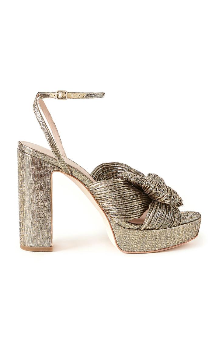 Moda Operandi Loeffler Randall Natalia Pleated Metallic Platform Sandals